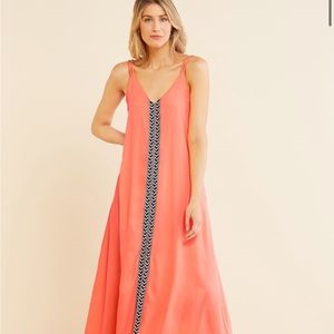 Evereve Allison Joy summer maxi dress in orange/melon color